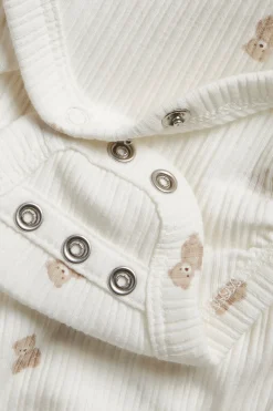 Baby white teddy bear bodysuit