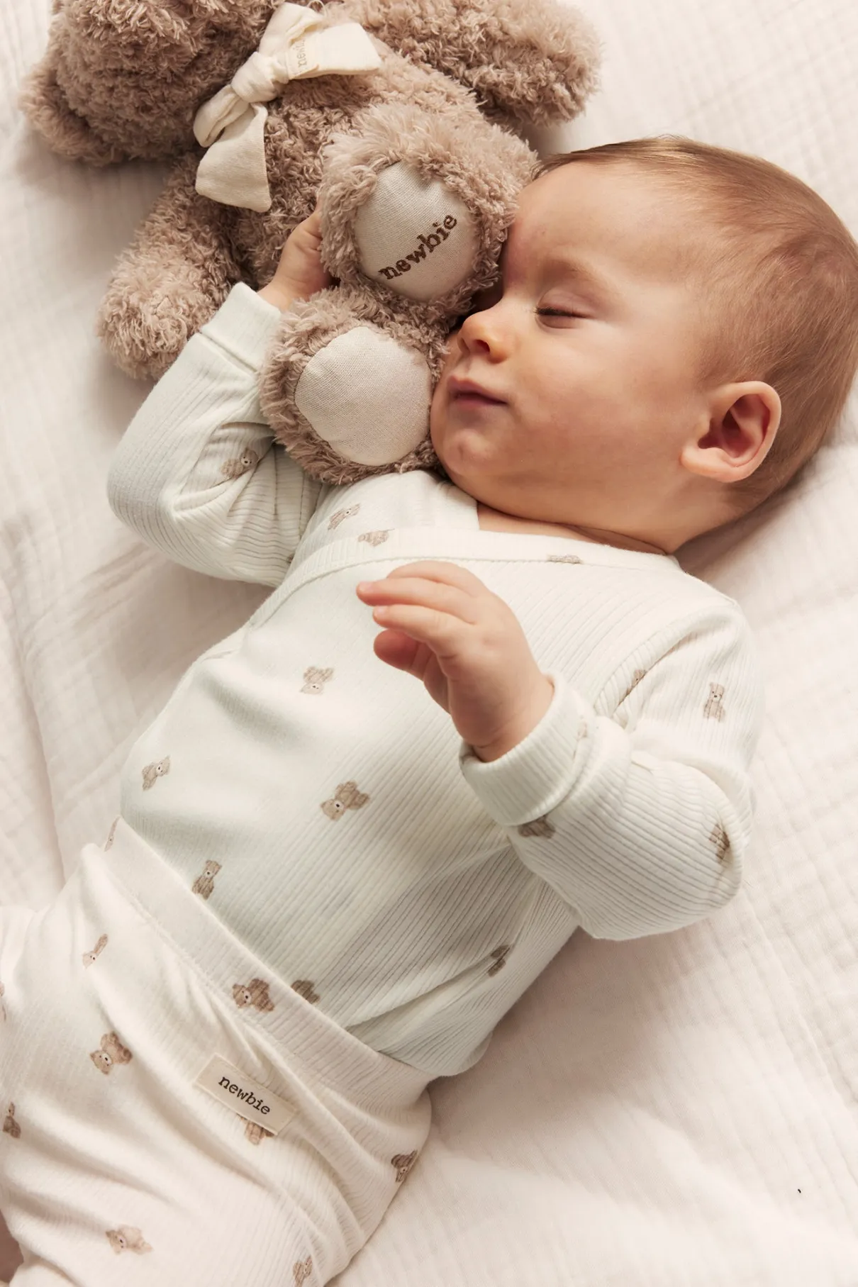 Baby white teddy bear bodysuit