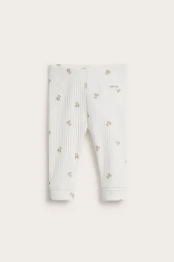 Baby white teddy bear leggings