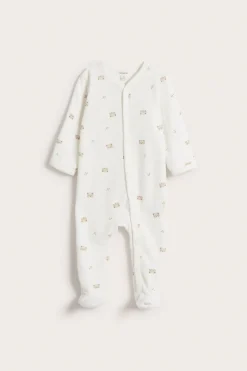 Baby white teddy bear sleepsuit