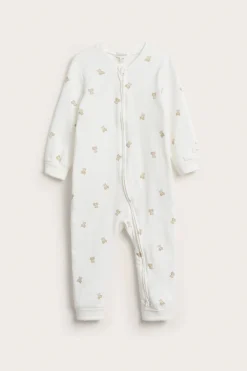 Baby white teddy bear sleepsuit