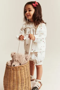 Baby white two-piece muslin set