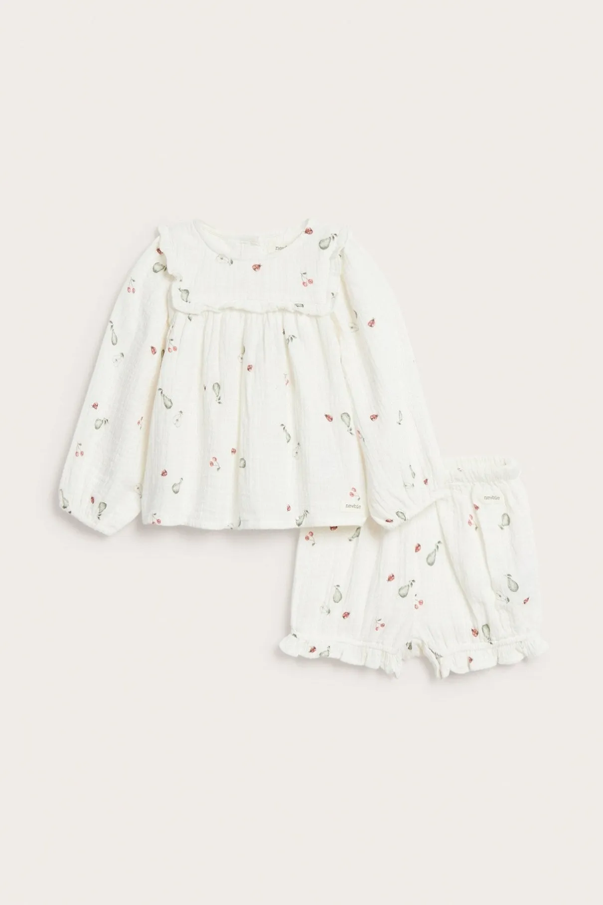 Baby white two-piece muslin set