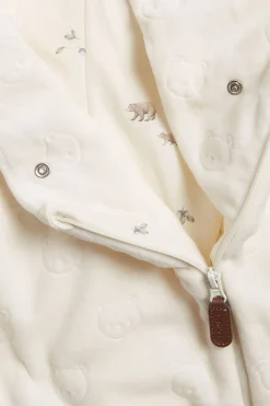 Baby white velour coverall