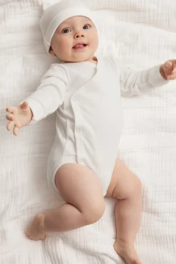 Baby white wrap bodysuit