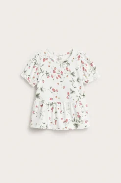 Baby wild strawberry peplum top