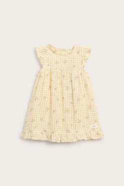 Baby yellow checked dress
