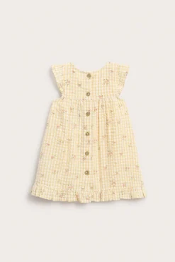 Baby yellow checked dress