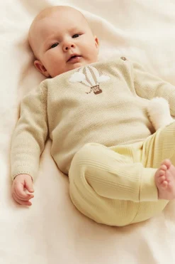 Baby yellow fine-knit cardigan