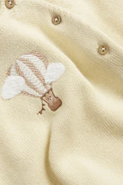 Baby yellow fine-knit cardigan