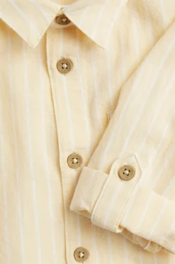 Baby yellow woven shirt with collar