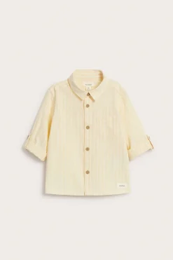 Baby yellow woven shirt with collar