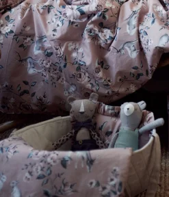 Beige quilted doll basket