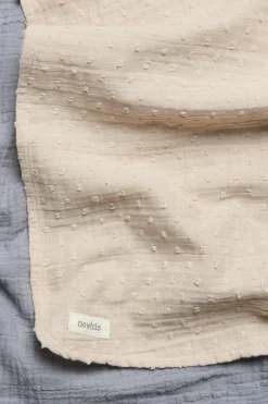 Blue and beige muslin blankets (2-pack)