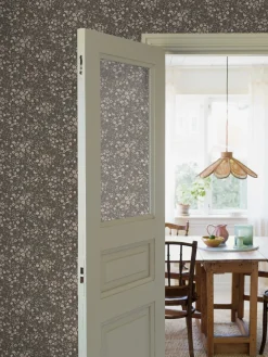 Florence brown floral wallpaper