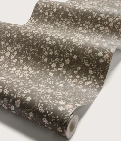 Florence brown floral wallpaper
