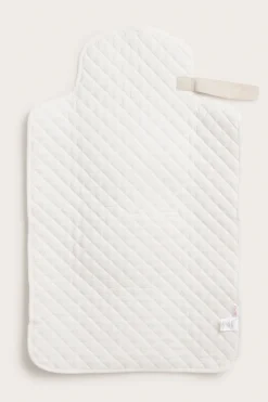 Foldable white changing mat with teddy bears