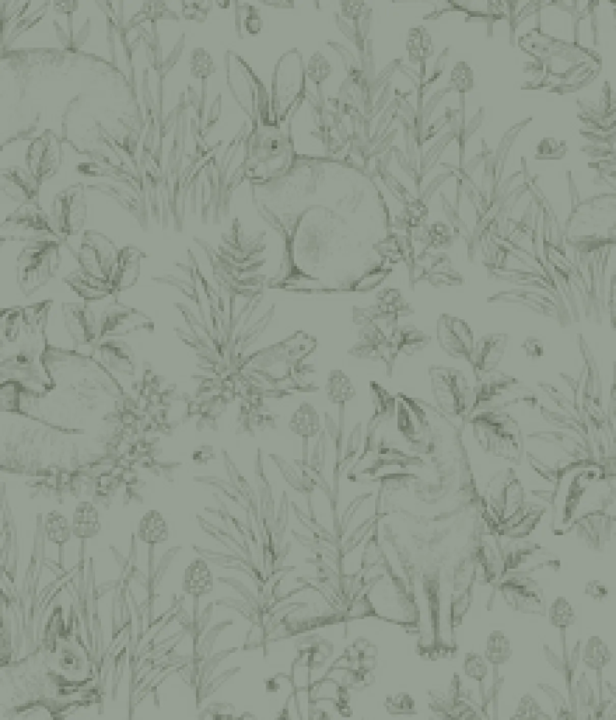 Forest Friends green wallpaper