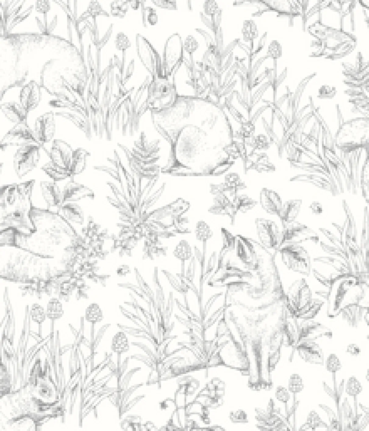 Forest Friends white wallpaper