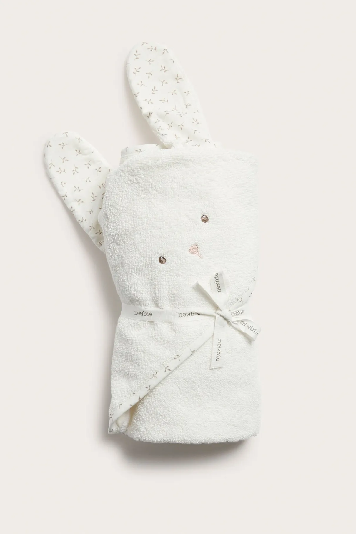 Hooded terry rabbit bath towel