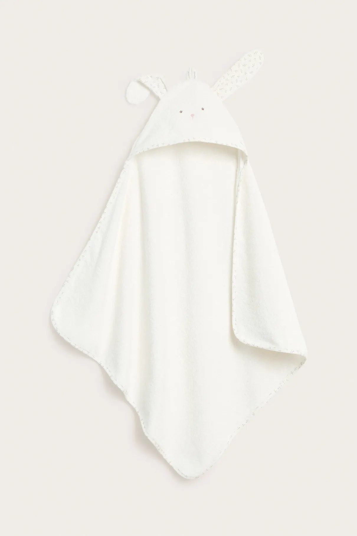 Hooded terry rabbit bath towel