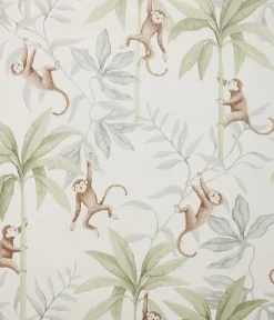 Jungle Friends white monkey wallpaper