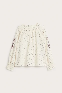 Kids beige floral woven blouse