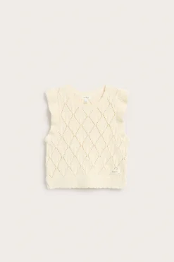 Kids beige knitted vest