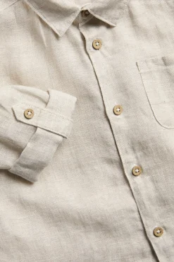 Kids beige linen shirt with collar