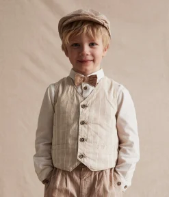 Kids beige striped suit vest