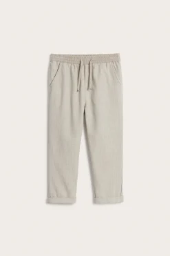 Kids´ beige striped woven trousers