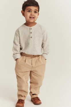Kids beige waffle knit top