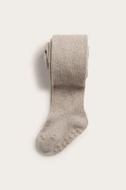 Kids beige wool blend tights