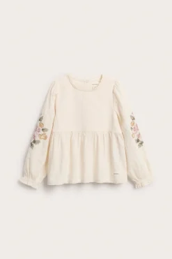 Kids blouse with floral embroidery