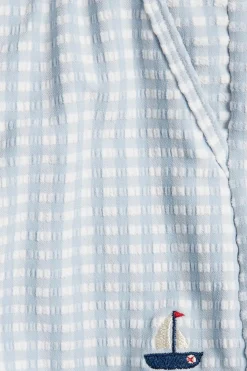 Kids blue checked swim shorts