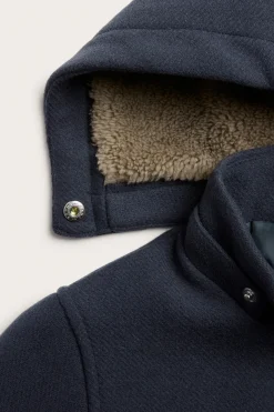 Kids' blue coat with detachable hood