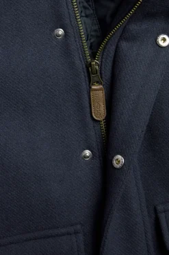 Kids' blue coat with detachable hood