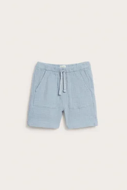 Kids blue muslin shorts