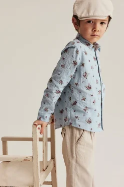 Kids' blue rose shirt