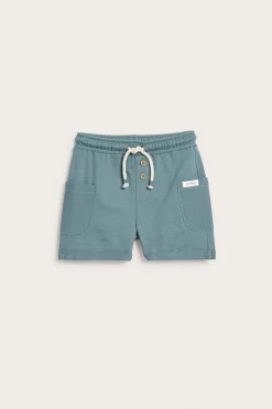 Kids blue slub tricot shorts