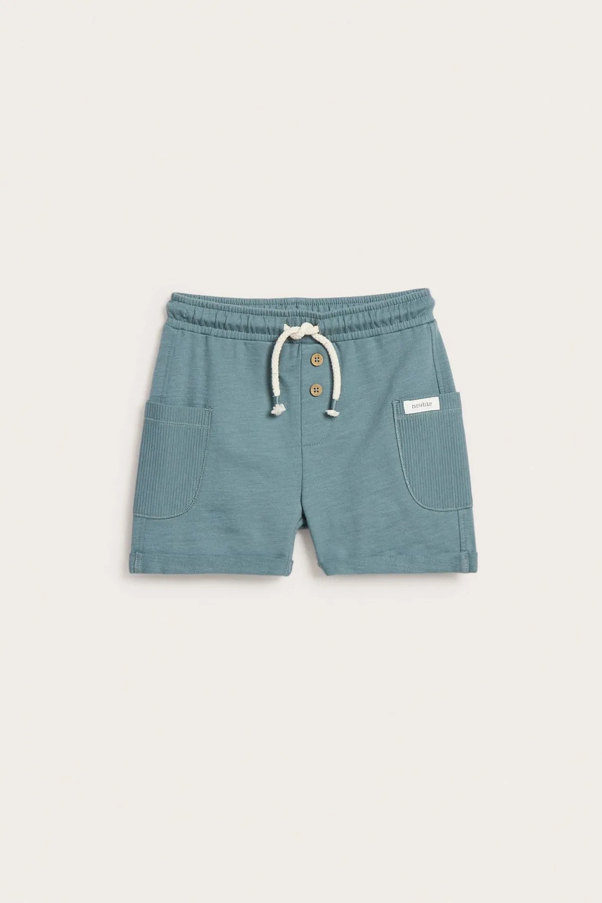 Kids blue slub tricot shorts