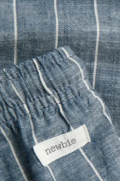 Kids blue striped drawstring trousers