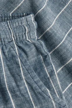 Kids blue striped woven shorts