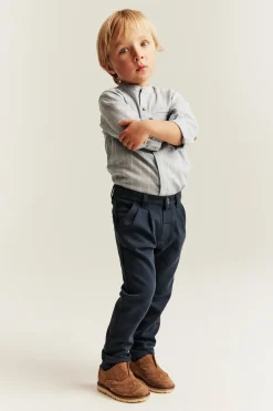Kids blue trousers with button fastening