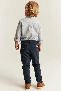 Kids blue trousers with button fastening