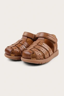 Kids brown leather strap sandal Hällevik