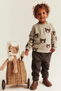 Kids brown twill trousers
