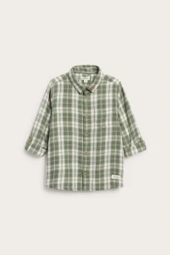 Kids checked shirt with embroidery