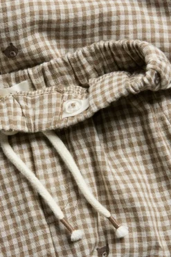 Kids checked trousers with drawstring