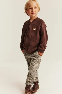 Kids checked trousers with drawstring